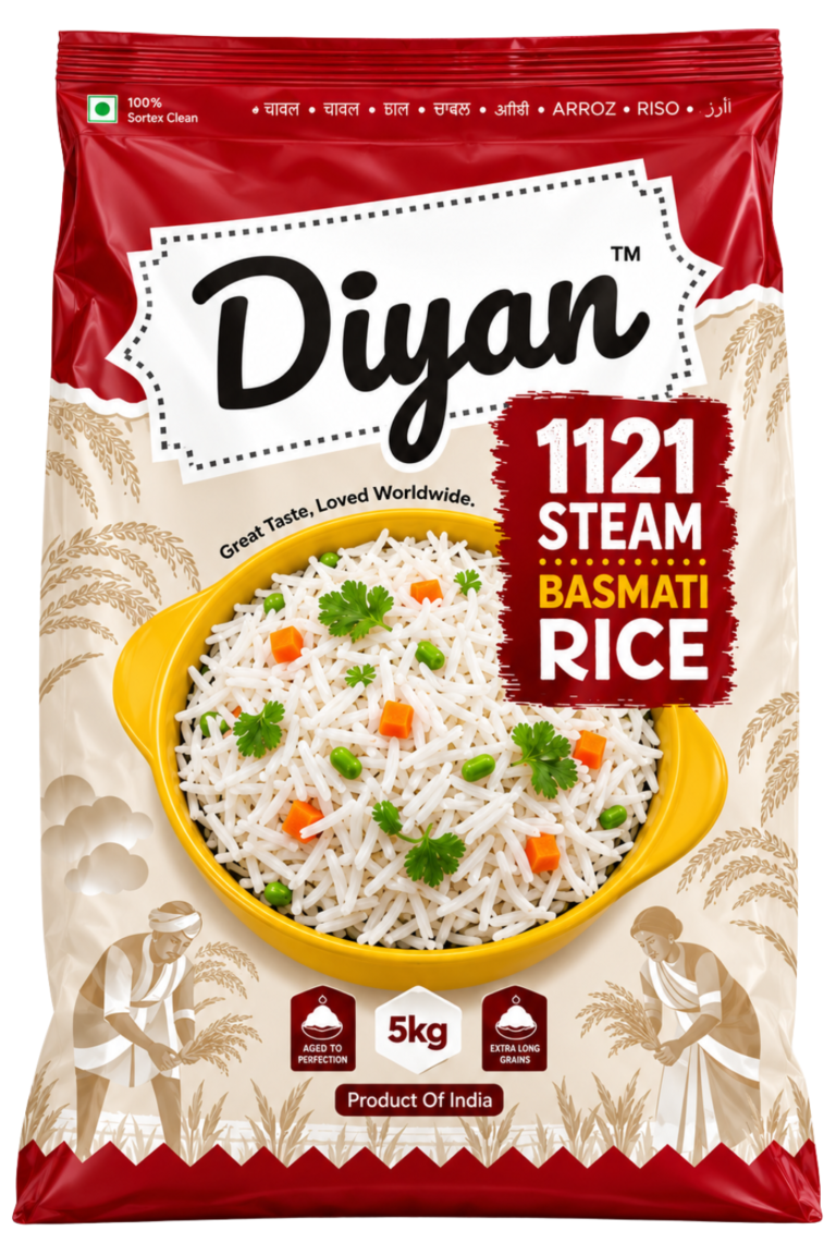 1121 Steam Basmati Rice package